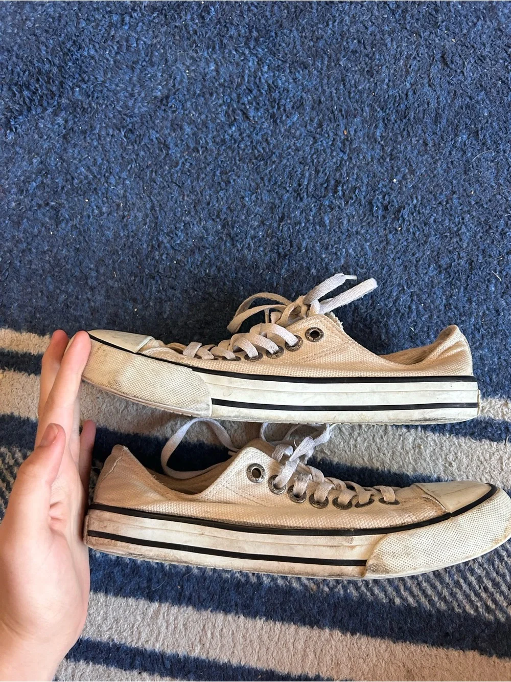 Harley-Davidson Beige Canvas Lace-Up Sneakers with Black Trim